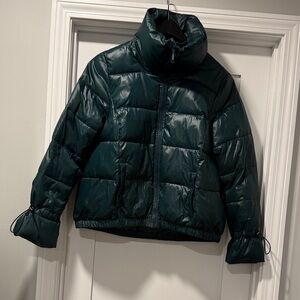 LOFT Dark Green Puffer Jacket